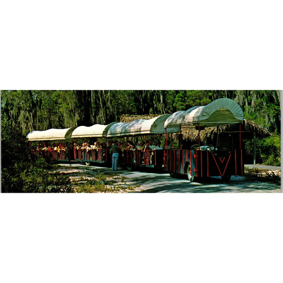 Weeki Wachee Mermaids Florida Chrome Postcard Covered Wagon Train Retro Unused - Picture 1 of 3